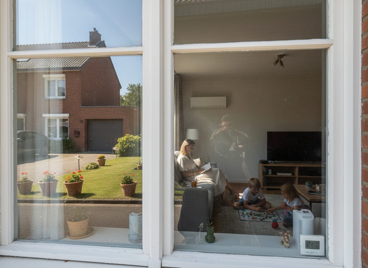 Airconditioning installatie bij moderne woning in Vlaanderen